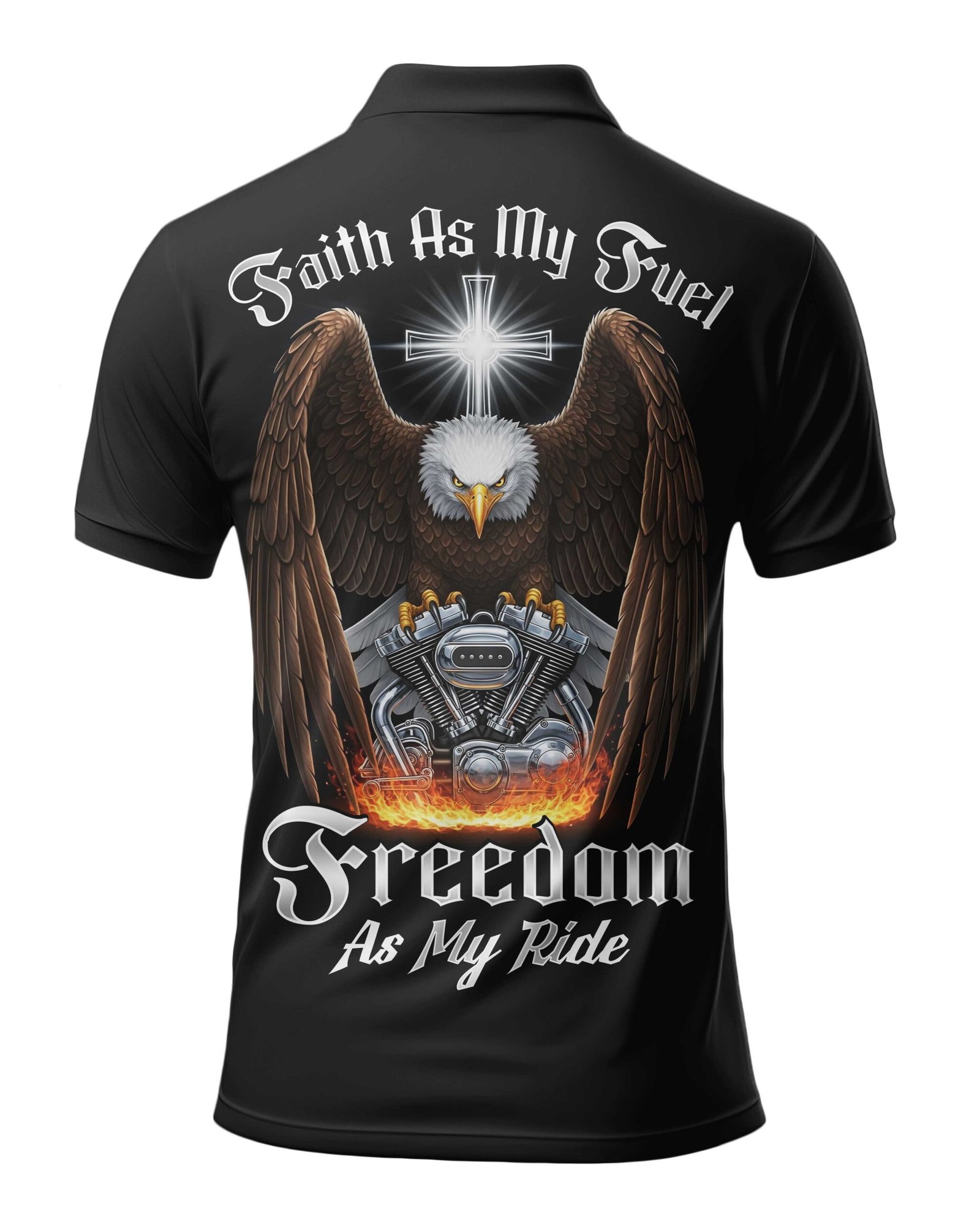 Faith As My Fuel Freedom As My Ride All Over Print Polo - Image 8