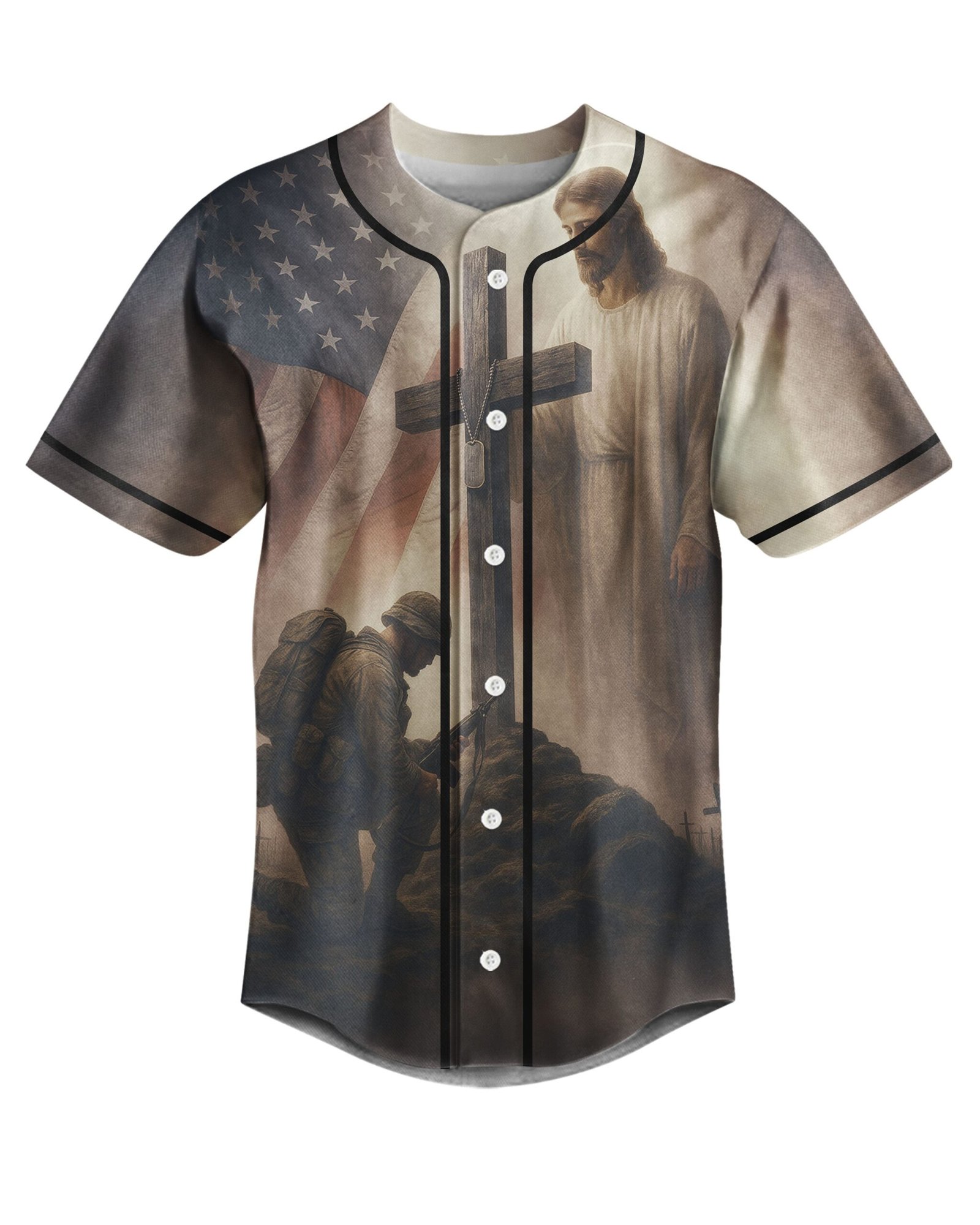 God Took The Strongest Americans All Over Print Jersey - Image 6
