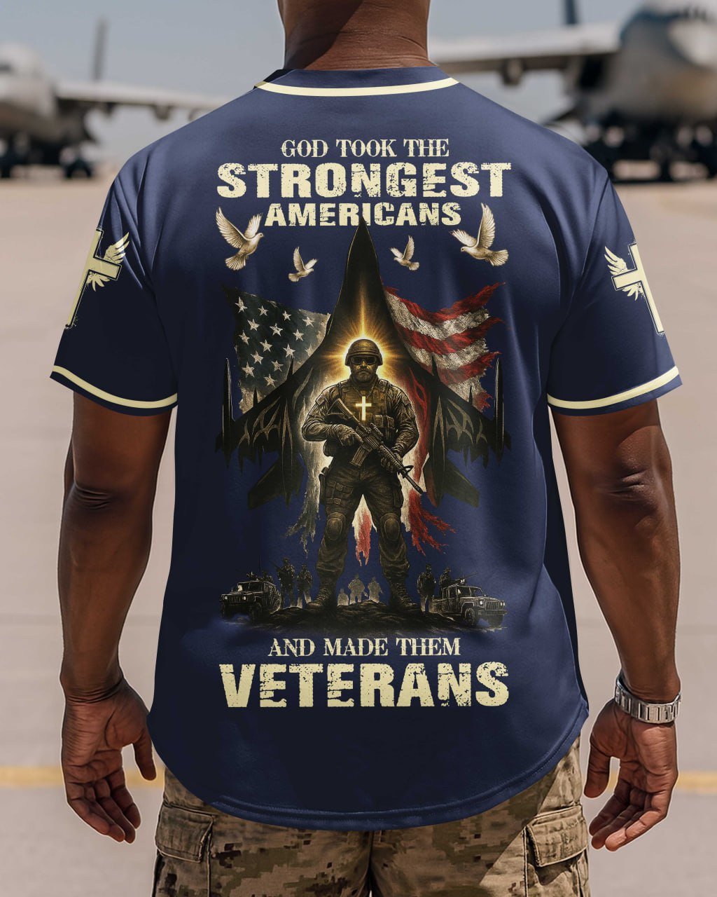 God Took The Strongest Americans All Over Print Jersey - Image 13