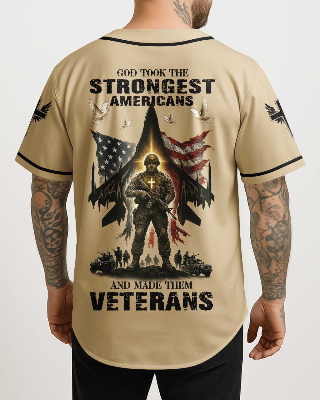 God Took The Strongest Americans All Over Print Jersey - Image 5