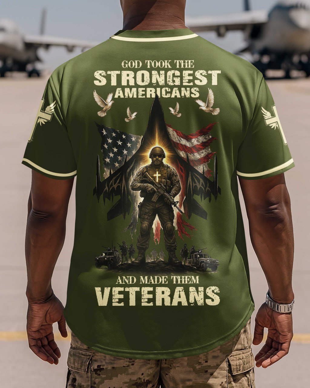 God Took The Strongest Americans All Over Print Jersey - Image 16