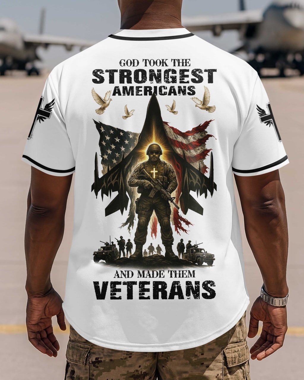 God Took The Strongest Americans All Over Print Jersey - Image 7