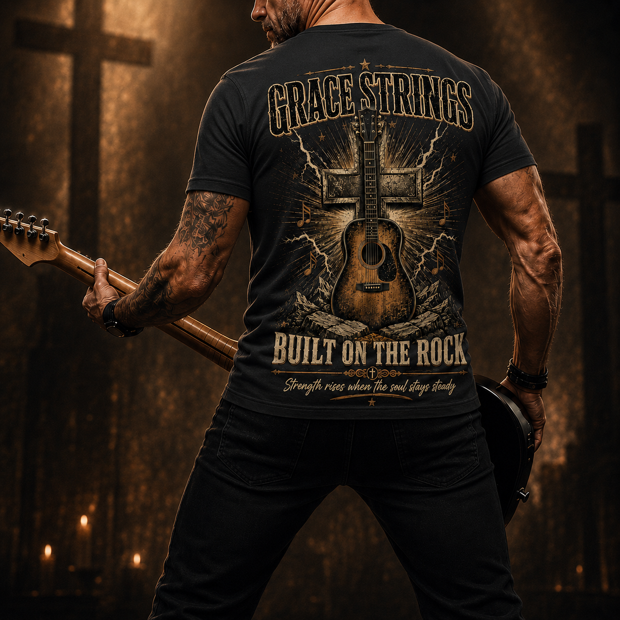 Grace Strings Built On The Rock T-Shirt - Image 2