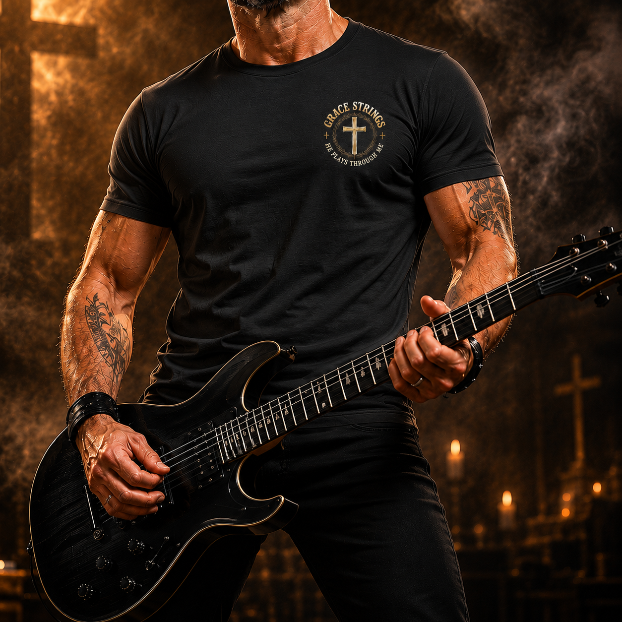 Grace Strings He Plays Through Me T-Shirt - Image 3