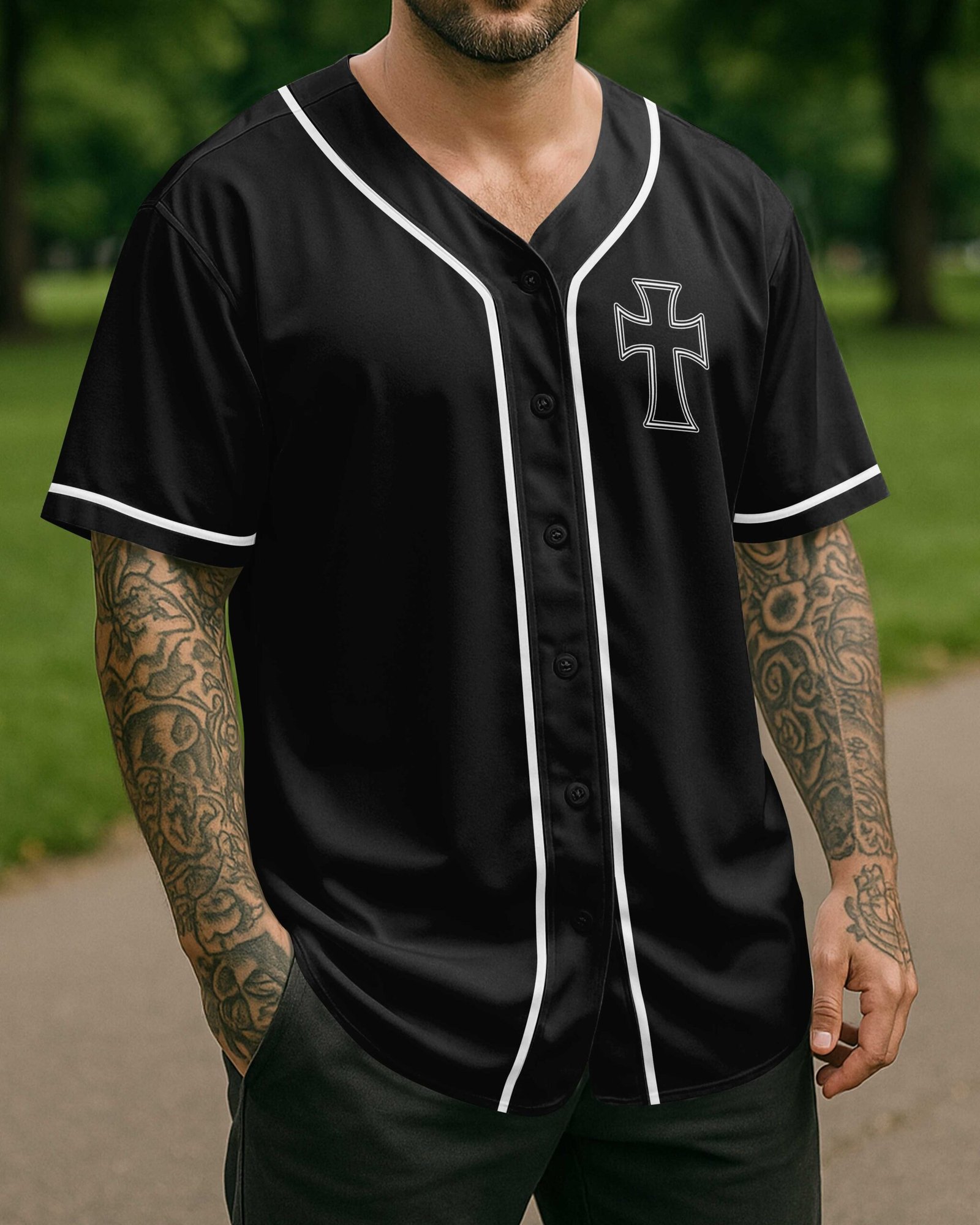 He Died For Me Now I Ride For Him All Over Print Jersey - Image 2