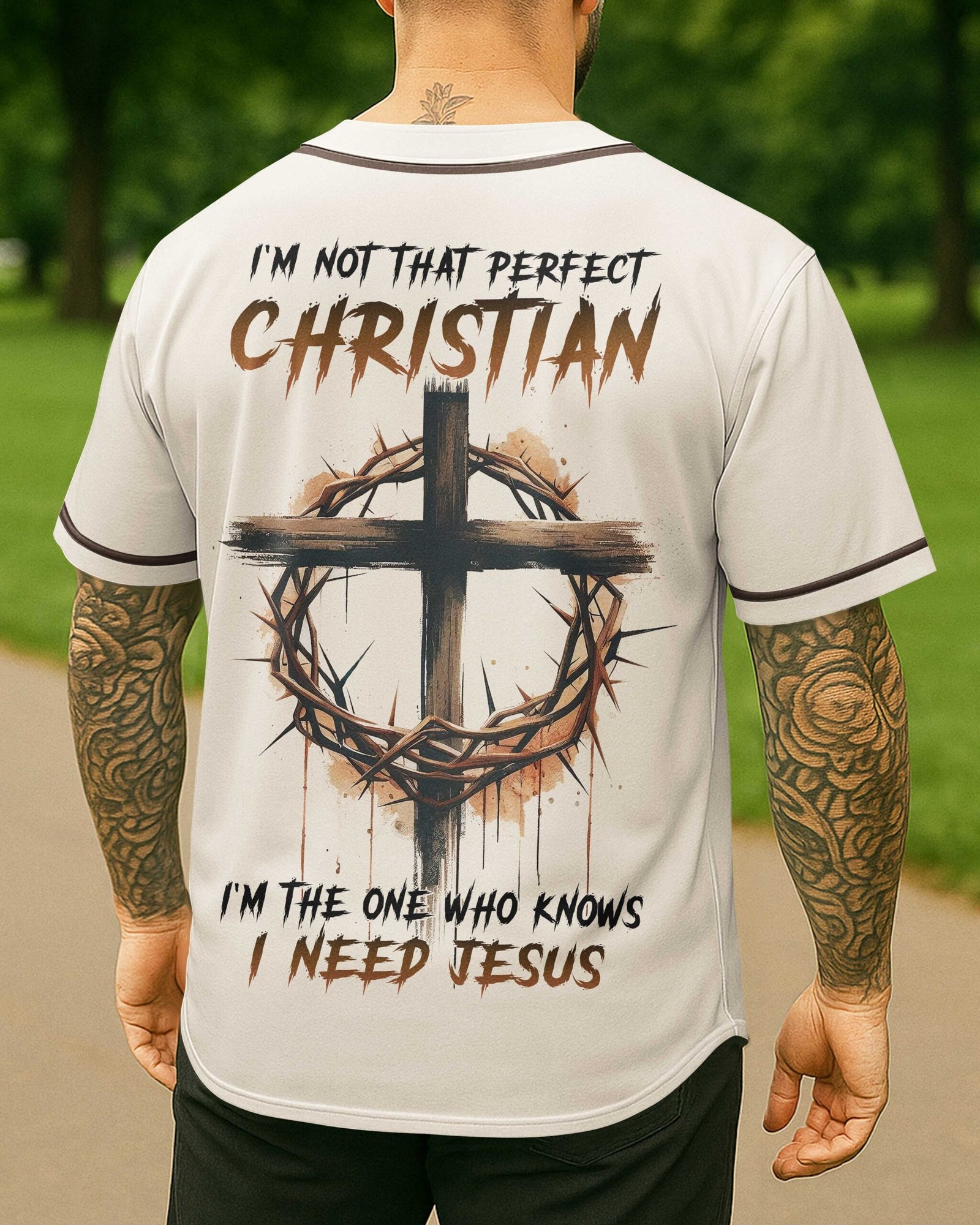 I'm Not That Perfect Christian All Over Print Jersey - Image 2