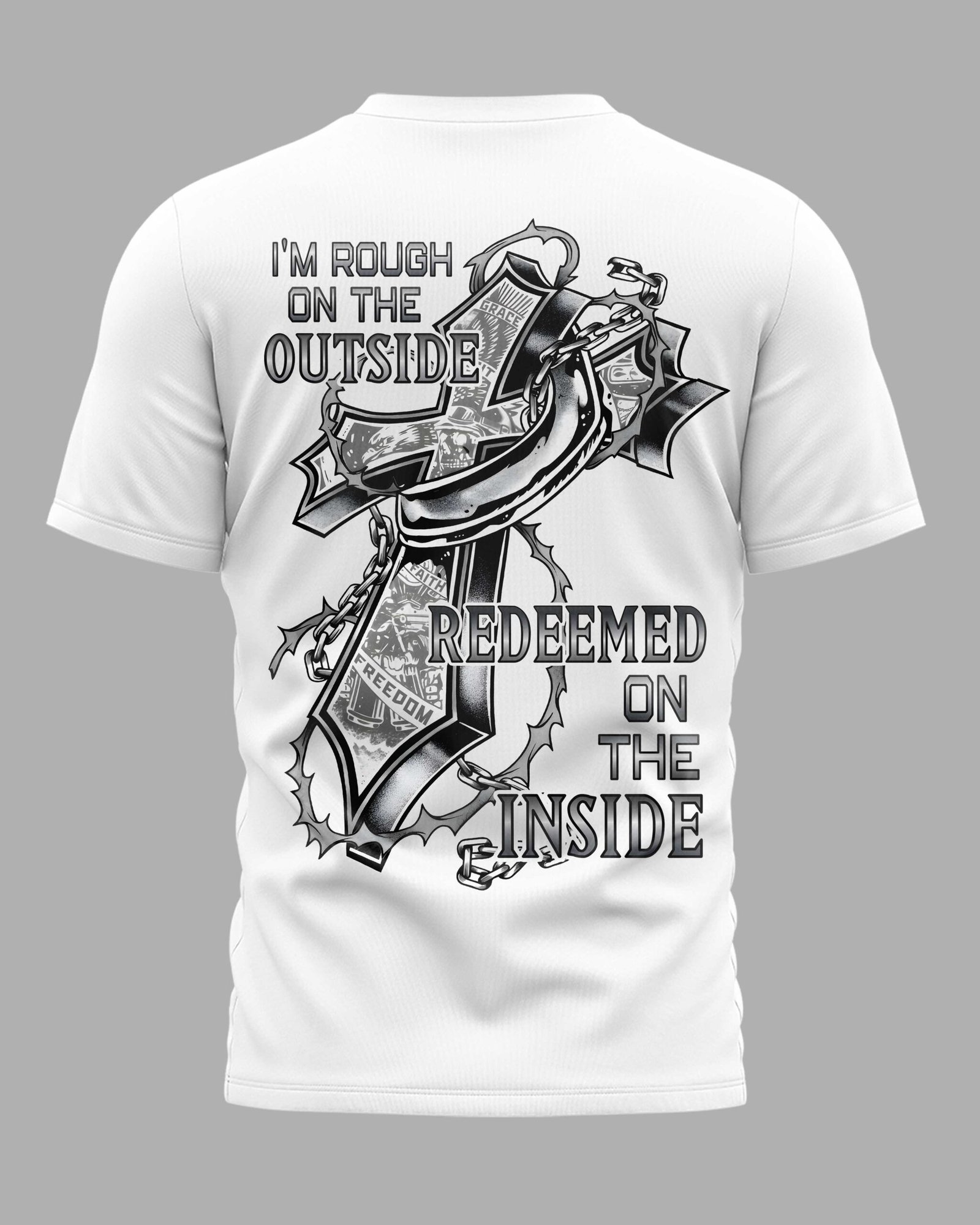 Rough On The Outside Redeemed On The Inside T-Shirt - Image 5