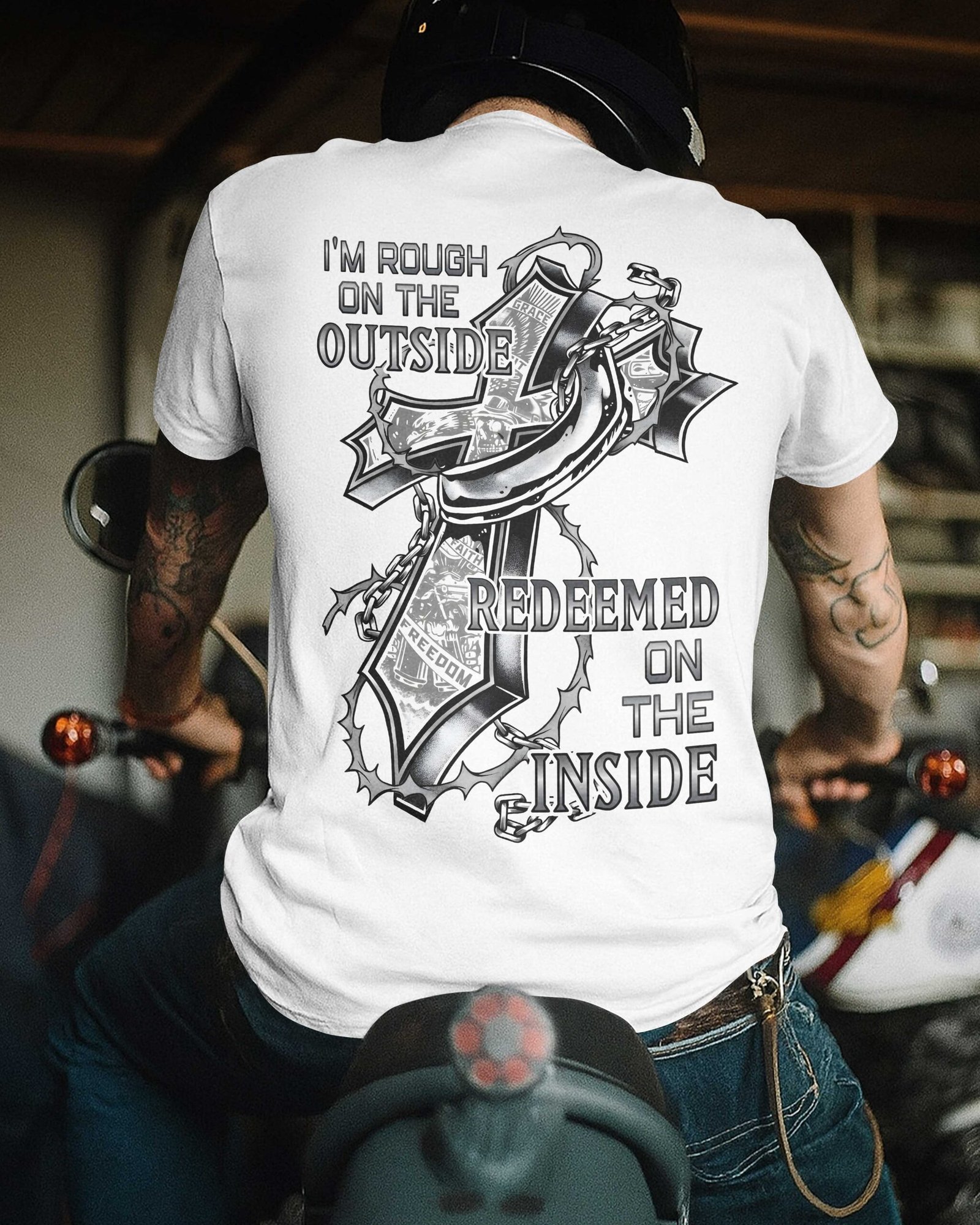 Rough On The Outside Redeemed On The Inside T-Shirt - Image 3