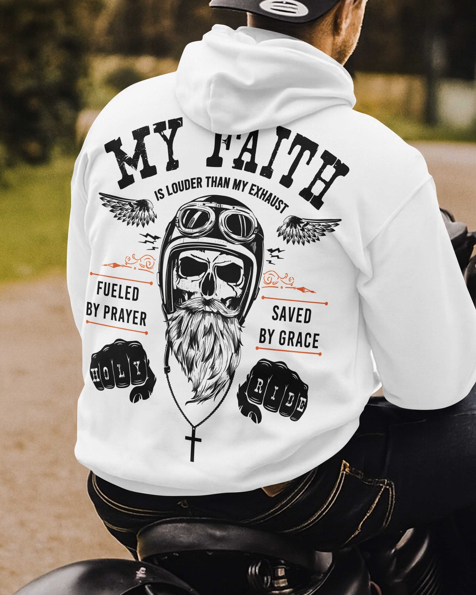 My Faith Is Louder Than My Exhaust All Over Print Hoodie - Image 5