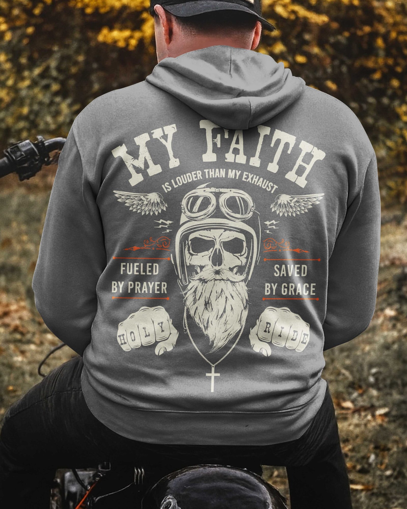 My Faith Is Louder Than My Exhaust All Over Print Hoodie - Image 12
