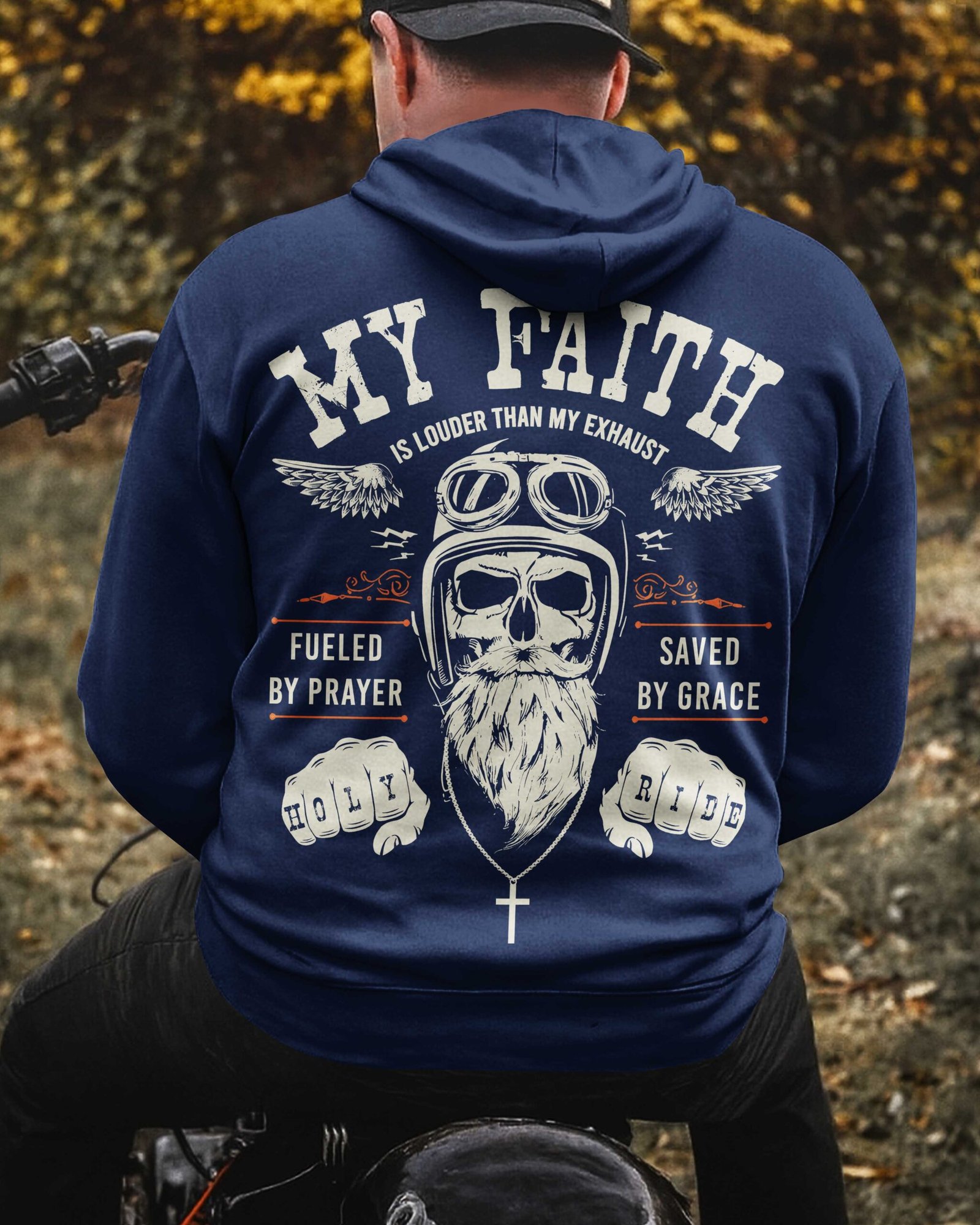 My Faith Is Louder Than My Exhaust All Over Print Hoodie - Image 16