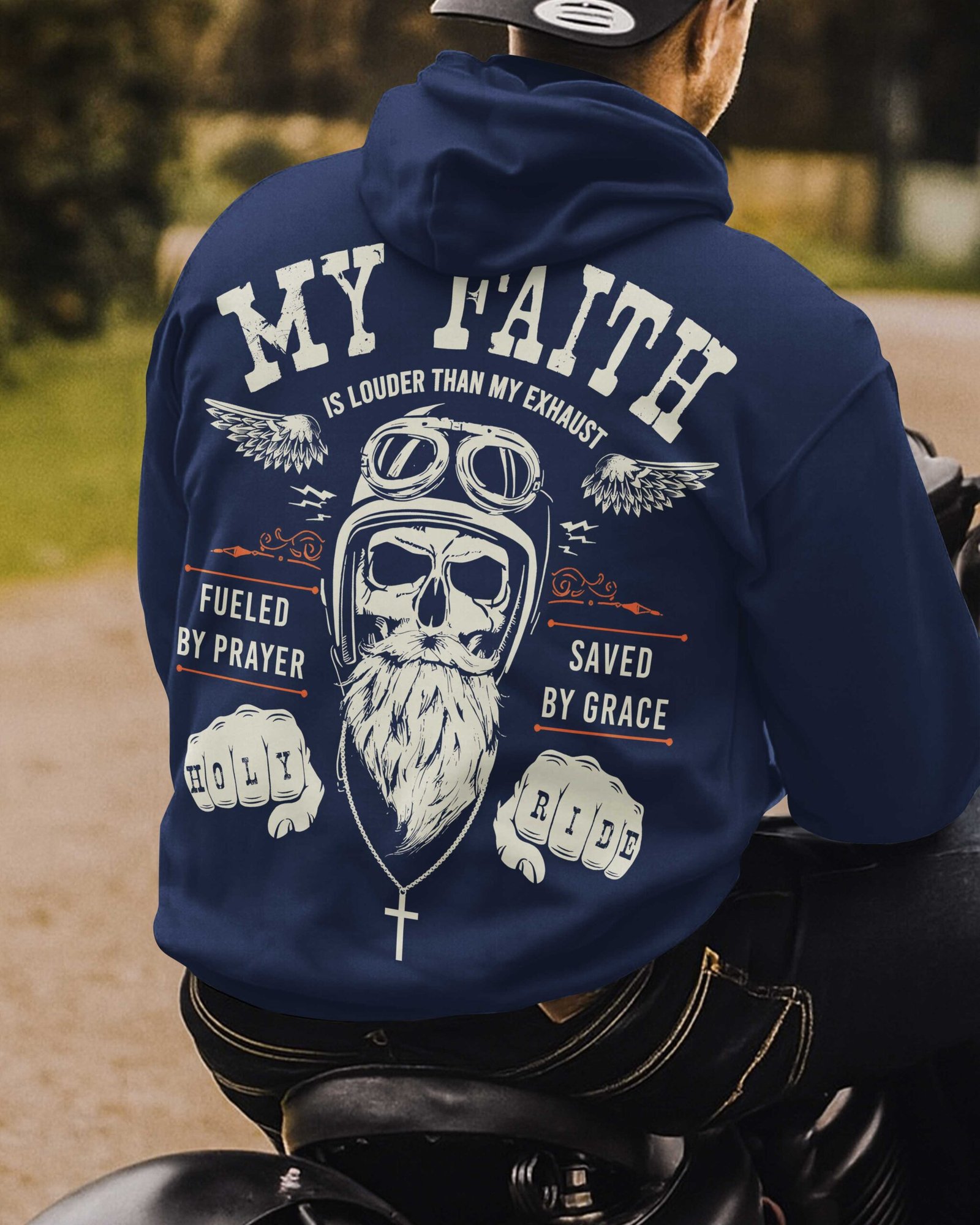 My Faith Is Louder Than My Exhaust All Over Print Hoodie - Image 13