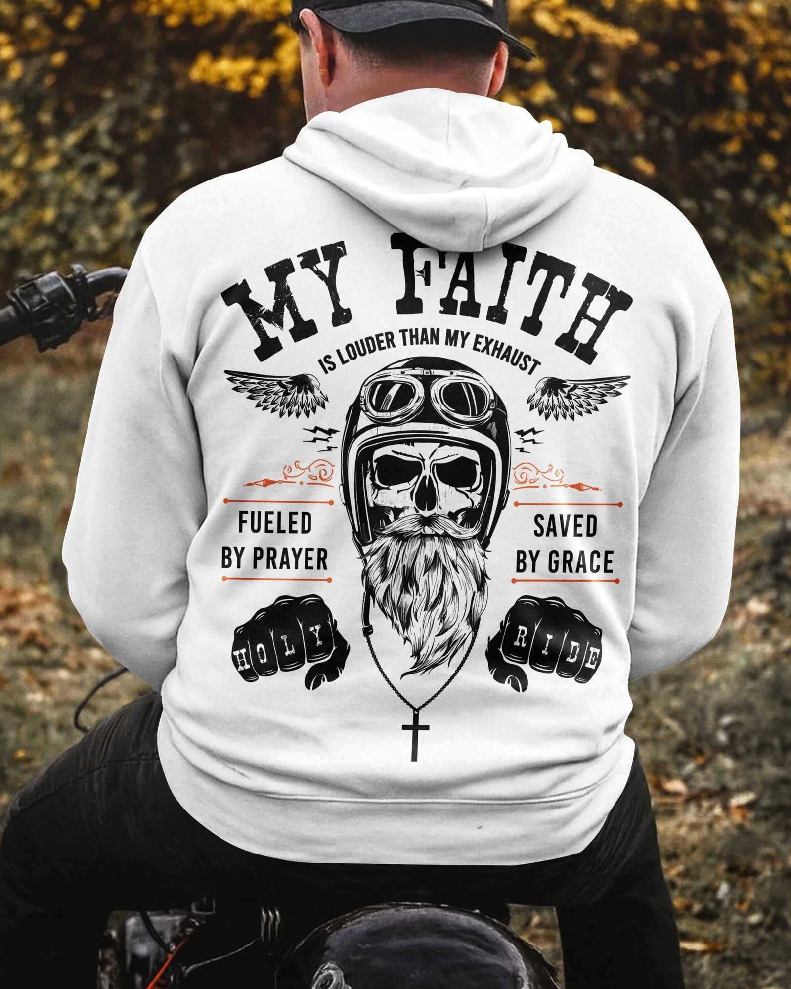 My Faith Is Louder Than My Exhaust All Over Print Hoodie - Image 7