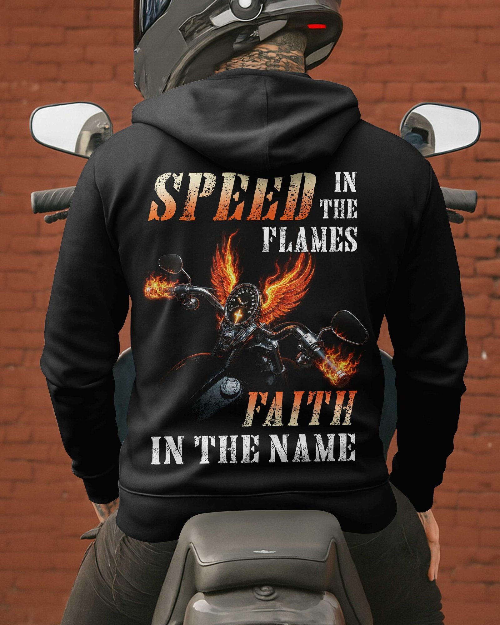 Speed In The Flames All Over Print Hoodie - Image 3