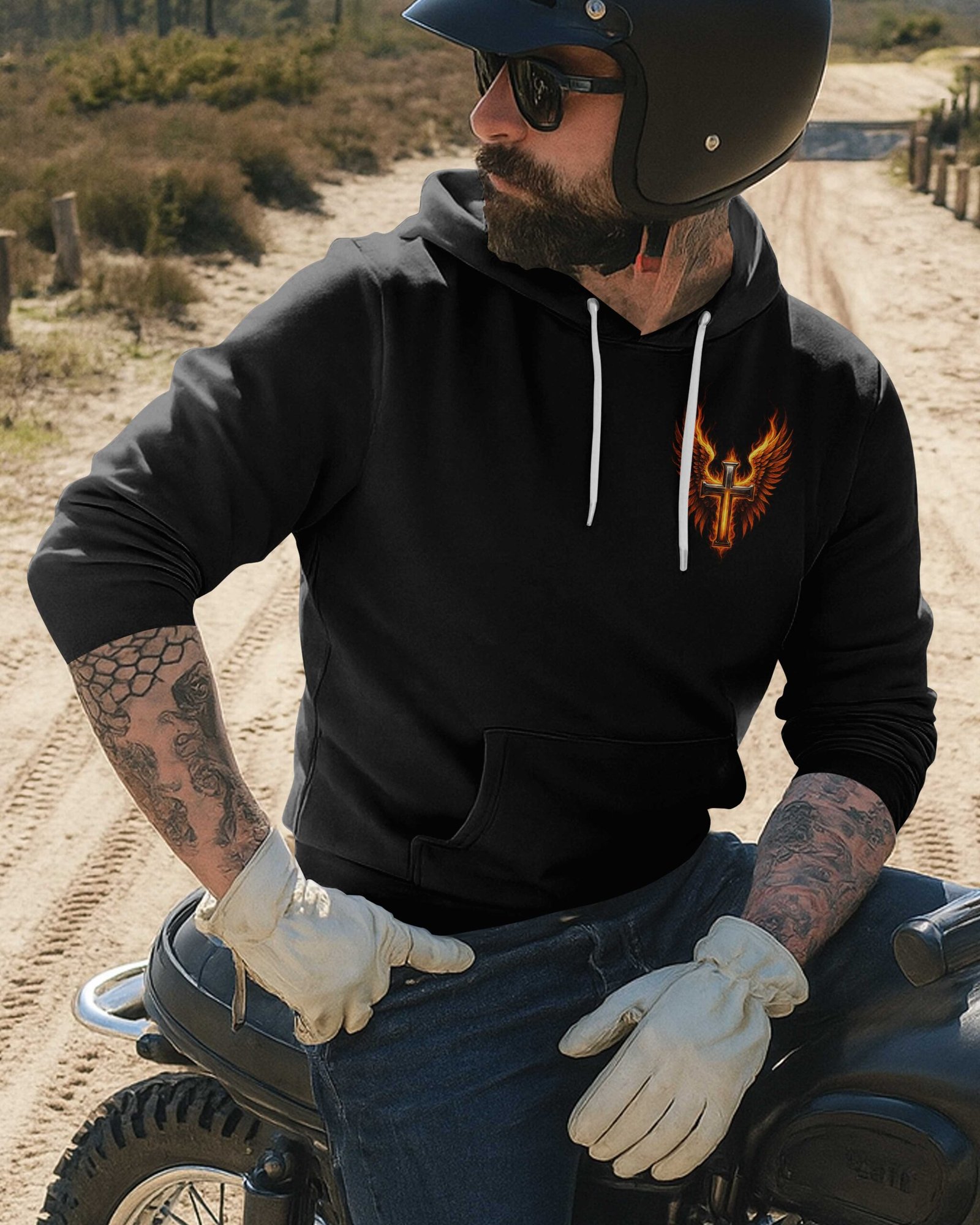 Speed In The Flames All Over Print Hoodie - Image 2