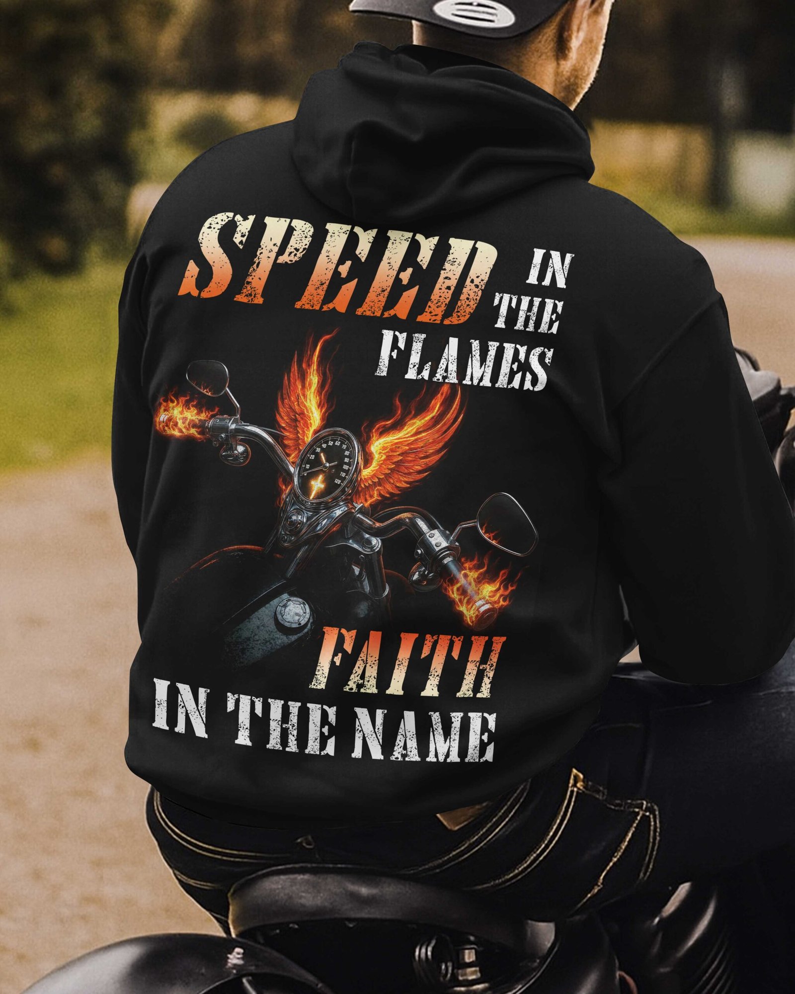 Speed In The Flames All Over Print Hoodie - Image 5