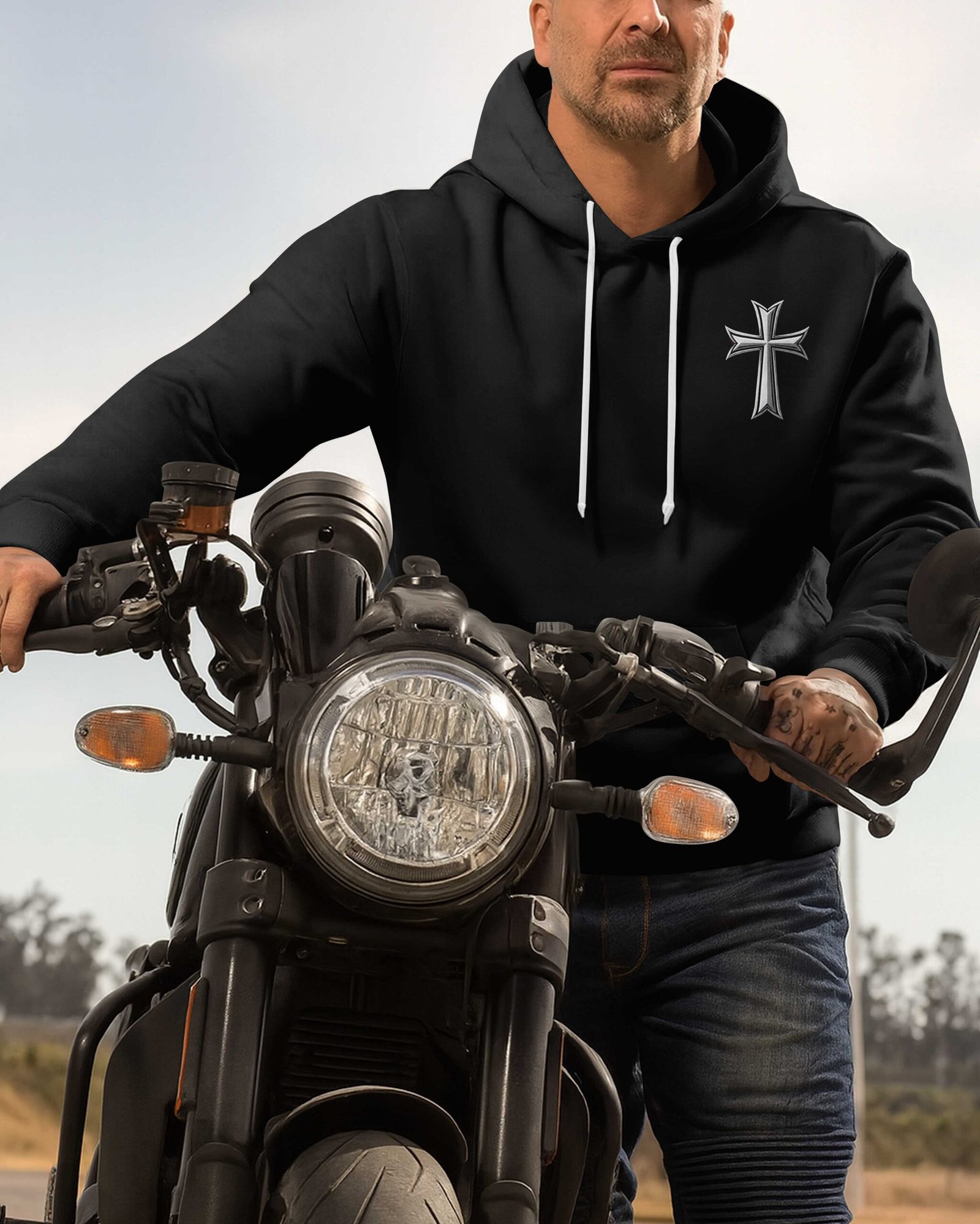 The World Sees A Biker Hoodie - Image 2
