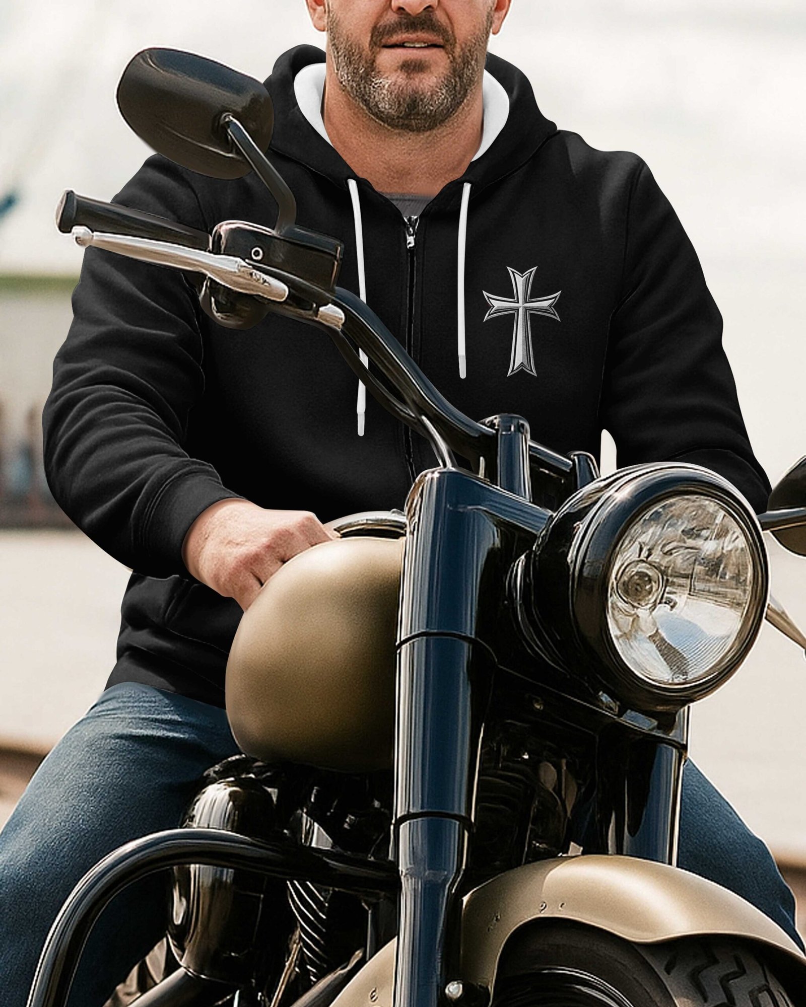 The World Sees A Biker Zip Hoodie