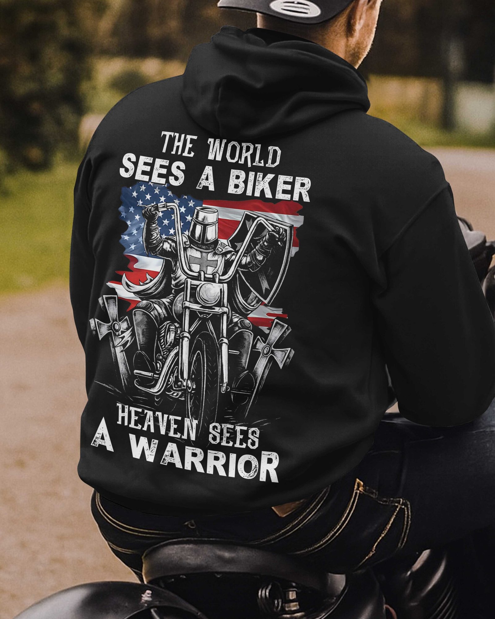 The World Sees A Biker Zip Hoodie - Image 2